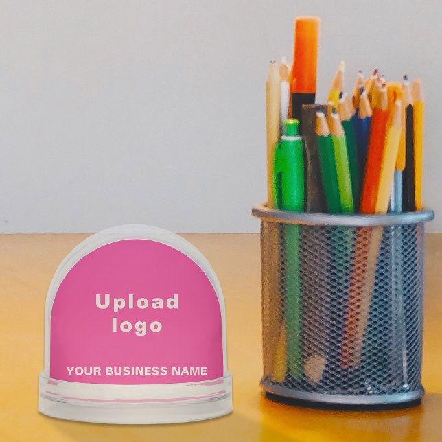 Pink Business Brand on Snow Globe (Snow globe with your business brand in pink)