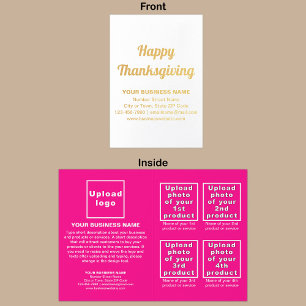 Pink Business Brand on Thanksgiving Foil Card