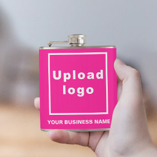 Pink Business Brand on Vinyl Wrapped Flask
