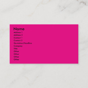 pink business card