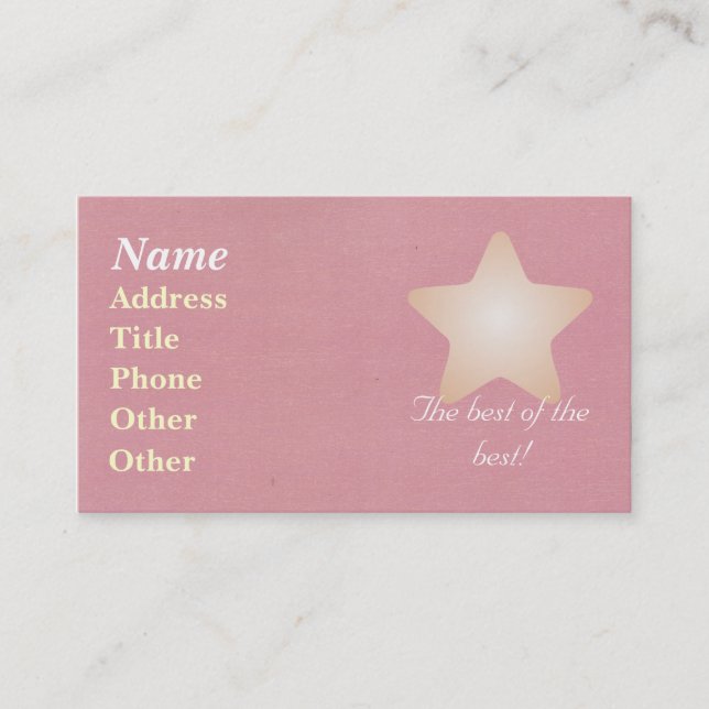 Pink Business Card (Front)