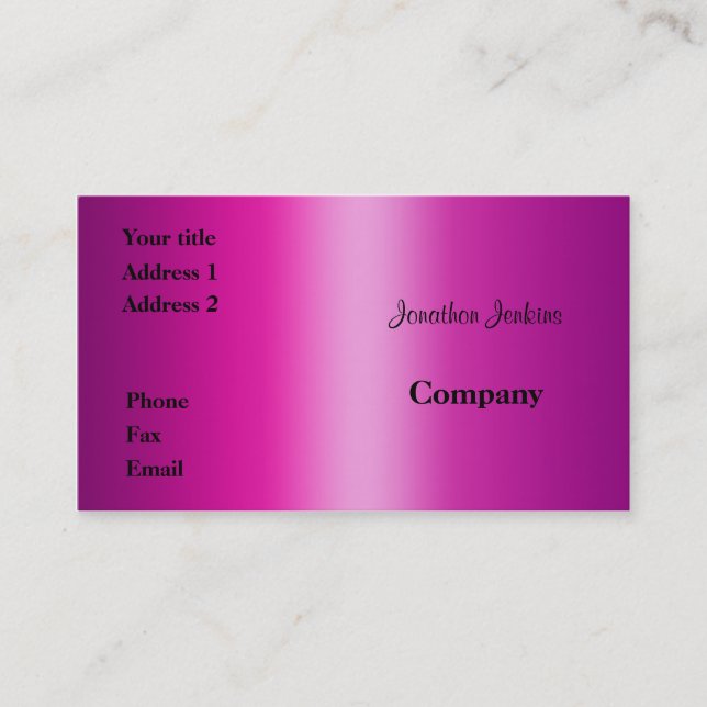Pink Business Card (Front)