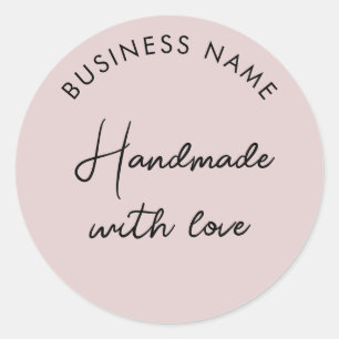 Pink Business Handmade Business Classic Round Sticker