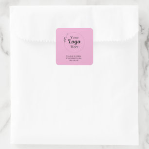 Pink Business Logo modern Square Sticker