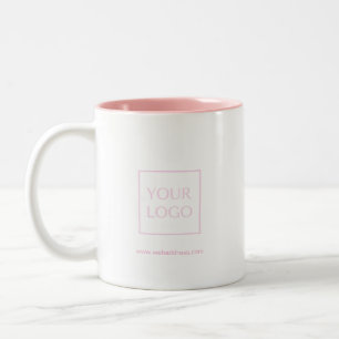 Pink Business Logo Rectangular Coffee Mug
