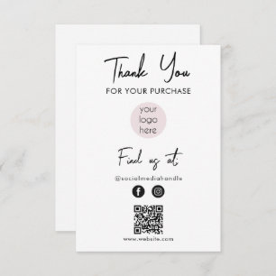 Pink Business Logo Thank You Logo Social Media