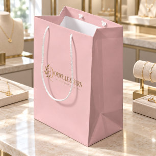 Pink business logo vendor booth boutique medium gift bag