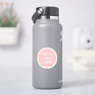Pink Business Logo Water Bottle Sticker