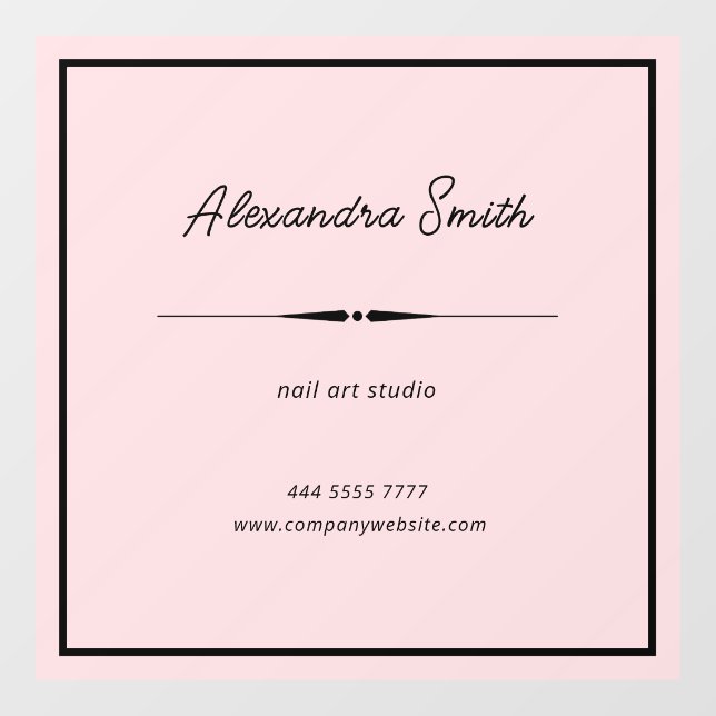 Pink Business Office Name Frame Black (Sheet)