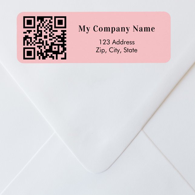 Pink business qr code return address return address label (Creator Uploaded)