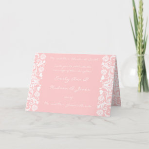 Pink but you choose Any Colour Victorian Damask Invitation