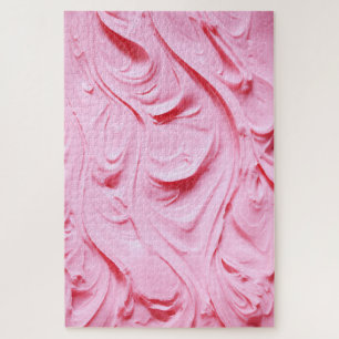 Pink Buttercream Frosting Swirls Jigsaw Puzzle