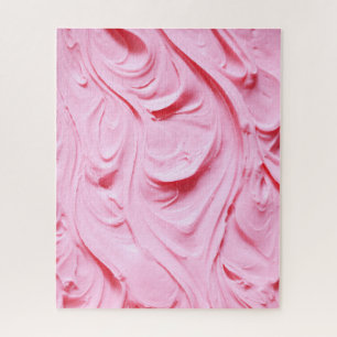 Pink Buttercream Frosting Swirls Jigsaw Puzzle