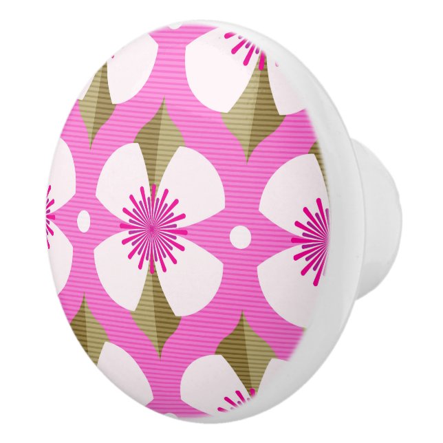 Pink Buttercup Ceramic Knob (Right)