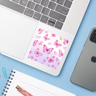 Pink butterflies and flowers pattern