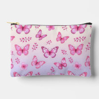 Pink butterflies and flowers pattern