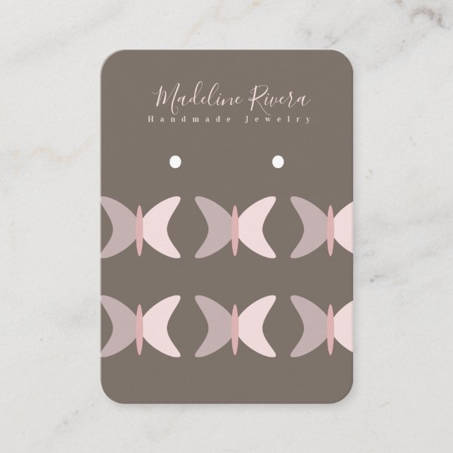 Pink Butterflies Artisan Earring Display Cards (Front)