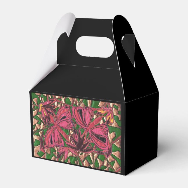 Pink butterflies favour box (Front Side)
