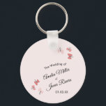 Pink Butterflies Garden Romantic Simple Wedding  Key Ring<br><div class="desc">Wedding Butterflies in Pink Illustration for a Garden Wedding</div>