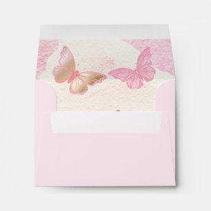 Pink Butterflies Girl Baby Shower A2 Envelope