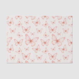 Pink butterflies in cream tissue paper