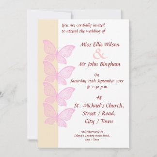 Pink Butterflies Invitation
