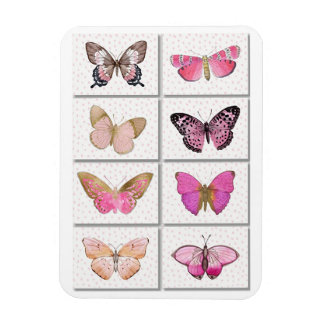 pink butterflies magnet
