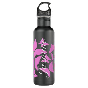 Pink Butterflies Name Script 710 Ml Water Bottle