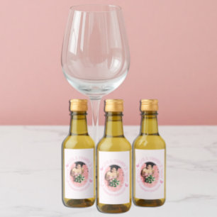 Pink Butterflies Quinceanera Wine Label