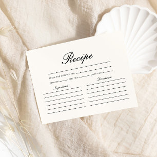 Pink Butterflies Recipe Bridal Shower Enclosure Card