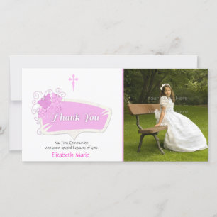 Pink Butterflies Religious Photo Card