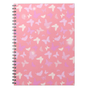 Pink Butterflies Seamless Pattern Notebook