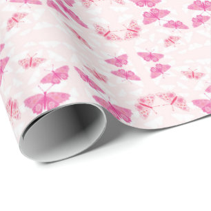 Pink Butterflies Wrapping Paper