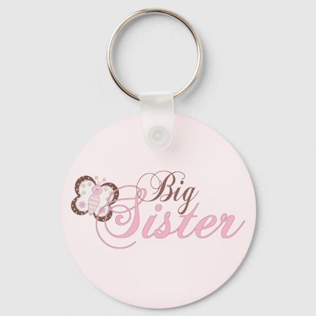 Pink Butterfly 2 Big Sister Key Ring (Front)