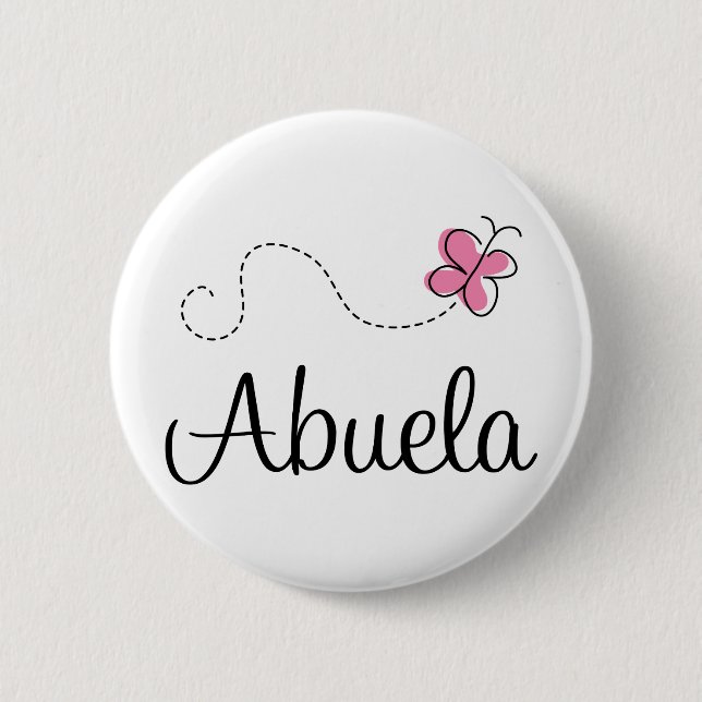 Pink Butterfly Abuela Gift Tee 6 Cm Round Badge (Front)