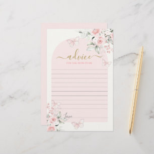 Pink Butterfly Advice for the Mum To Be card