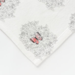 Pink Butterfly And Roses Fleece Blanket Your Colou