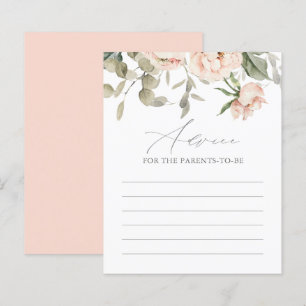 Pink Butterfly Baby Shower Advice Card