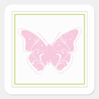 Pink Butterfly Baby Shower Favour Sticker