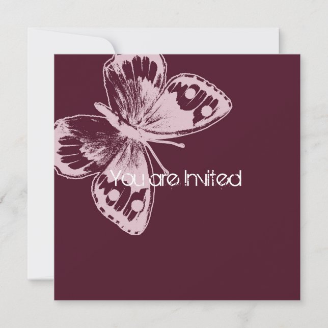 Pink Butterfly Baby Shower Invitation (Front)