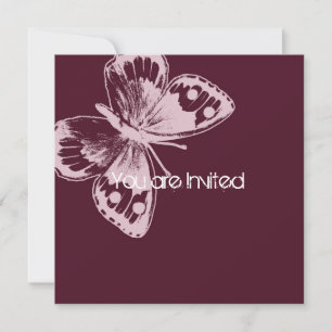 Pink Butterfly Baby Shower Invitation