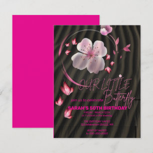 Pink Butterfly Birthday Invitation, Girl Butterfly Invitation