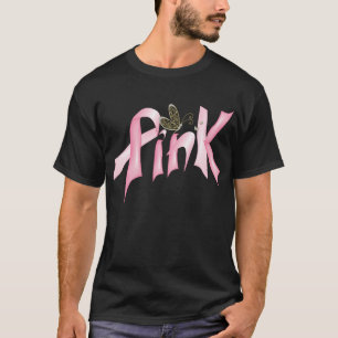 Pink  Butterfly Breast Cancer Ribbon T-Shirt