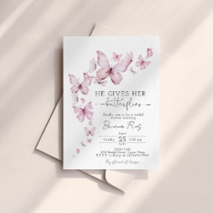 Pink Butterfly Bridal Shower Invitation