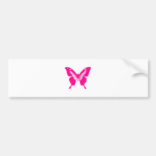 Pink Butterfly Bumper Sticker