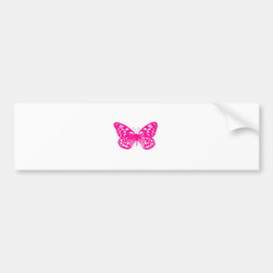 Pink Butterfly Bumper Sticker