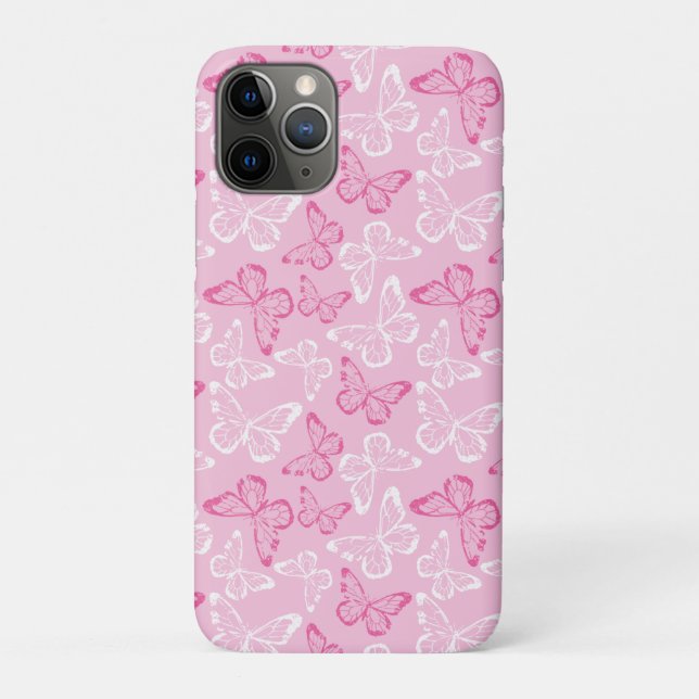 Pink Butterfly Case-Mate iPhone Case (Back)