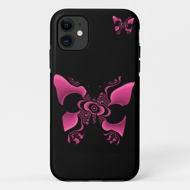 Pink Butterfly Case-Mate iPhone Case (Back)