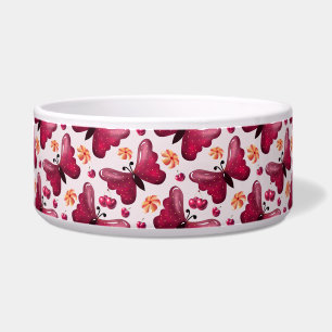 Pink Butterfly Cherry Seamless Pattern
