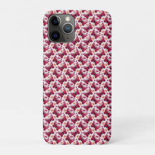 Pink Butterfly Cherry Seamless Pattern iPhone 11 Pro Case